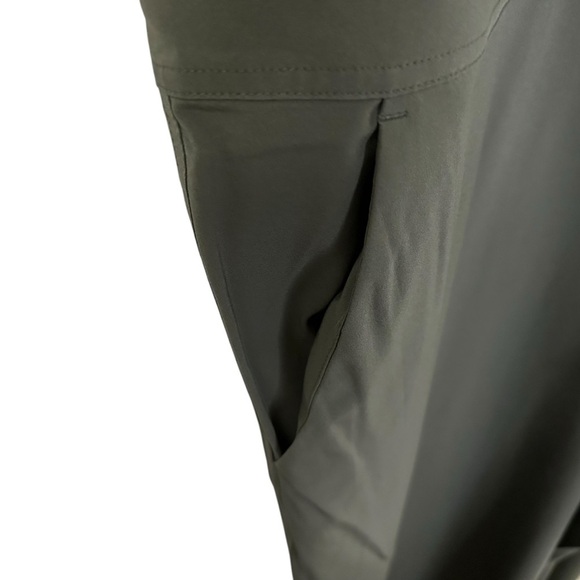 Athleta Womens Topanga Jumpsuit Sz 2X Olive Green Sleeveless Drawstring Waist - Picture 5 of 11